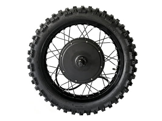 16*1.85 Motorcycle Rim 3000W Front Hub Motor, 135mm Dropout Dual Disc Brake Wheel with 16*1.85 Off-Road Tire