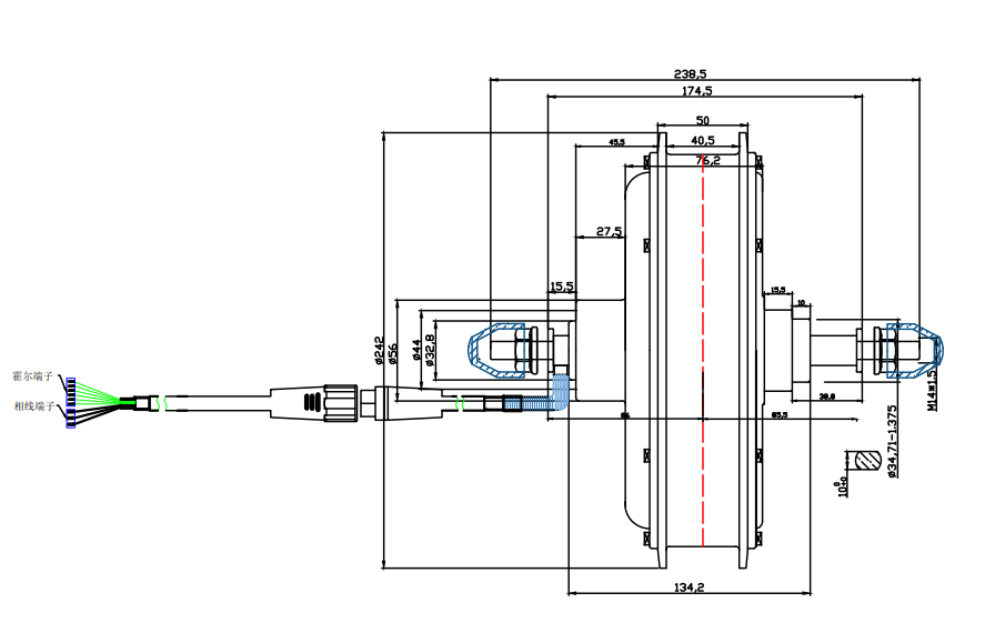 20/24/26*4.0 Fat Rim With 170-175mm /190mm Dropout 48-72V  2000W Motor, 2000W Motorwheel with feeewheel