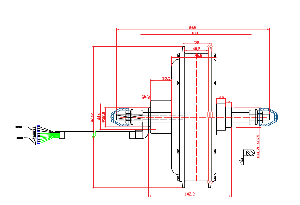 20/24/26*4.0 Fat Rim With 170-175mm /190mm Dropout 48-72V  2000W Motor, 2000W Motorwheel with feeewheel