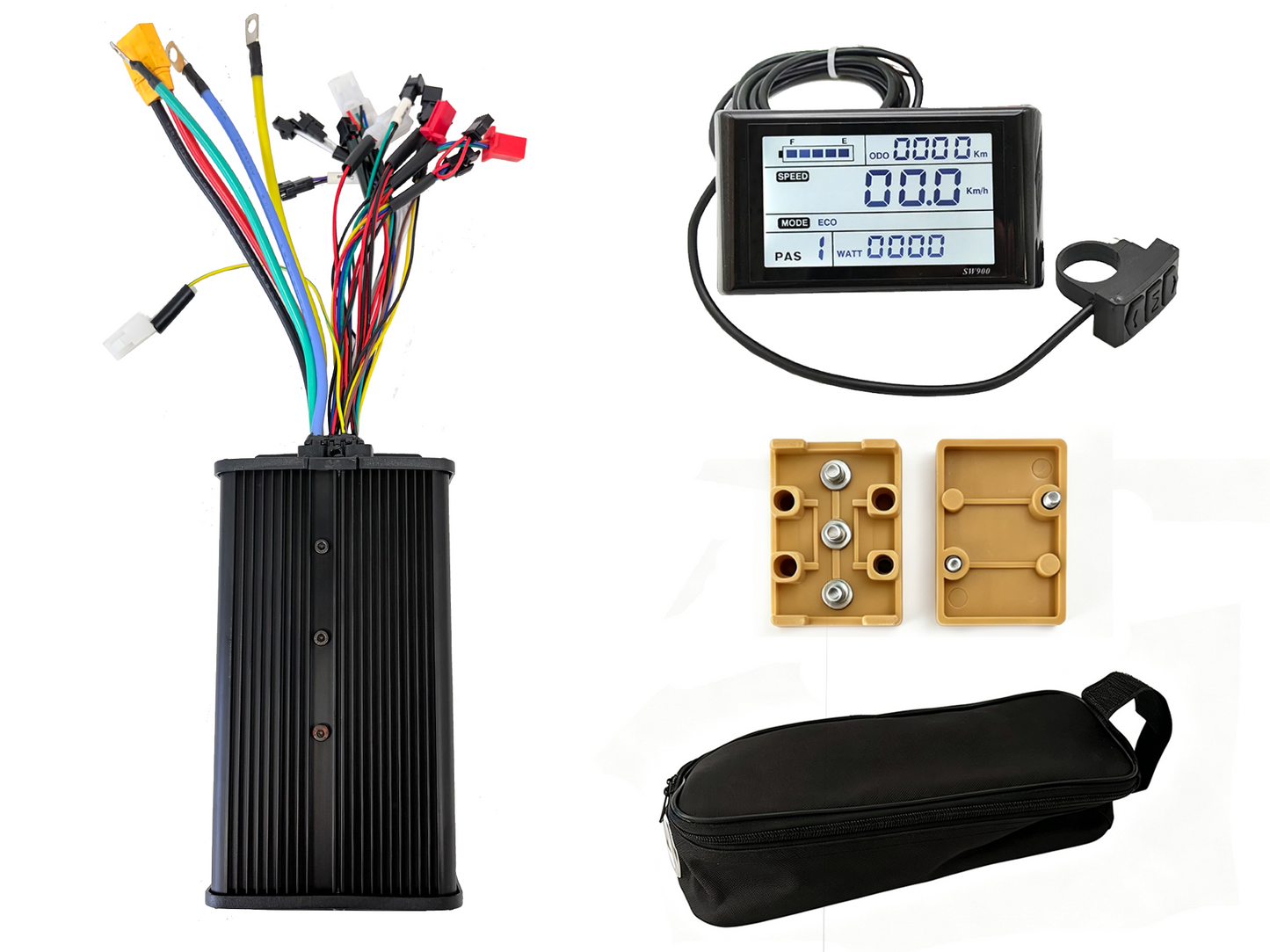 60A Dual Mode Ebike Controller Kit | Compatible with UKC1 Display / UKC1+Display / SW900 Display/ SW900 Color Display | 3pin Box & Controller  Bag NBPower