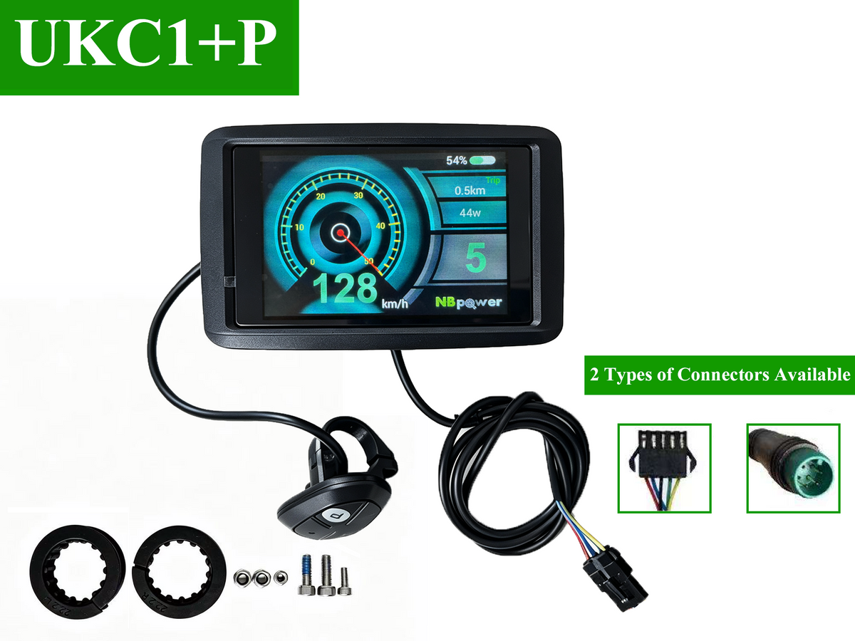 Color LCD Electric Bike Display UKC1 Compatible with APT Protocol /OMD Ptotocal for 36V/48V/52V/60V/72V E-Bike Systems, Programmable Sine Wave Controller for Enhanced Performance NBPower