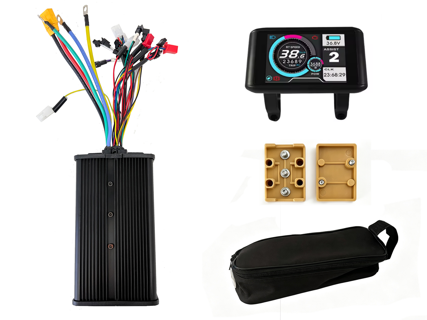 60A Dual Mode Ebike Controller Kit | Compatible with UKC1 Display / UKC1+Display / SW900 Display/ SW900 Color Display | 3pin Box & Controller  Bag NBPower