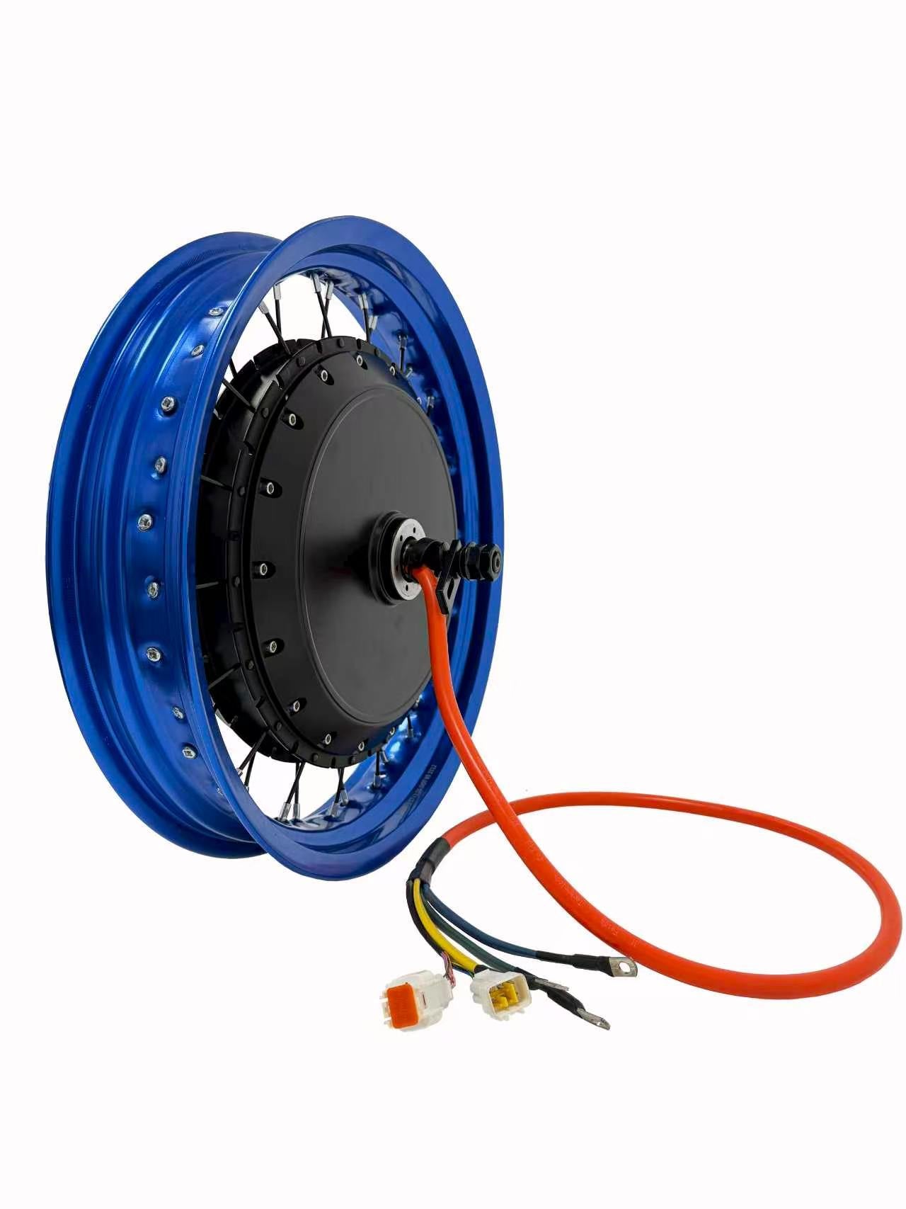 17*3.0 Different  Color Motorcycle Rim With Rear 150-155mm Dropout QS 273 8000W Motorwheel with Single Freewheel