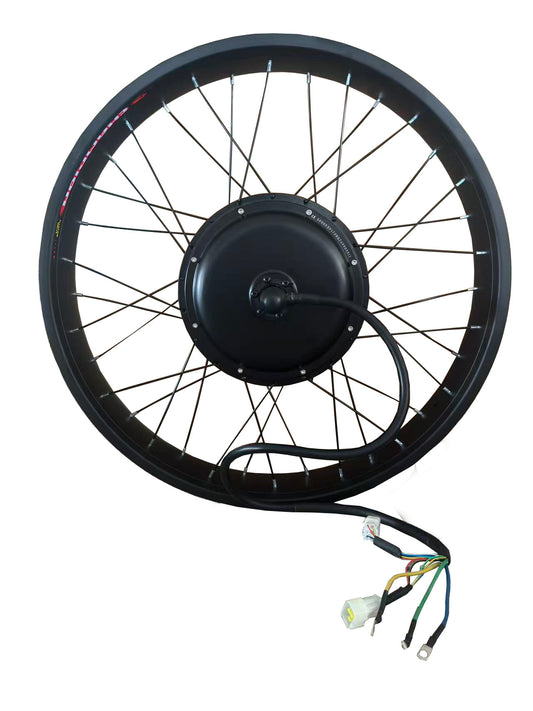 USA Stock:26*4.0 80mm width Rim with  Rear 170-175mm Dropout 5000W Fat Motorwheel with single freewheel  , 100A Sabvoton Programmable controller;UKC1 color Display ,Twist throttle with Key ,all waterproof system