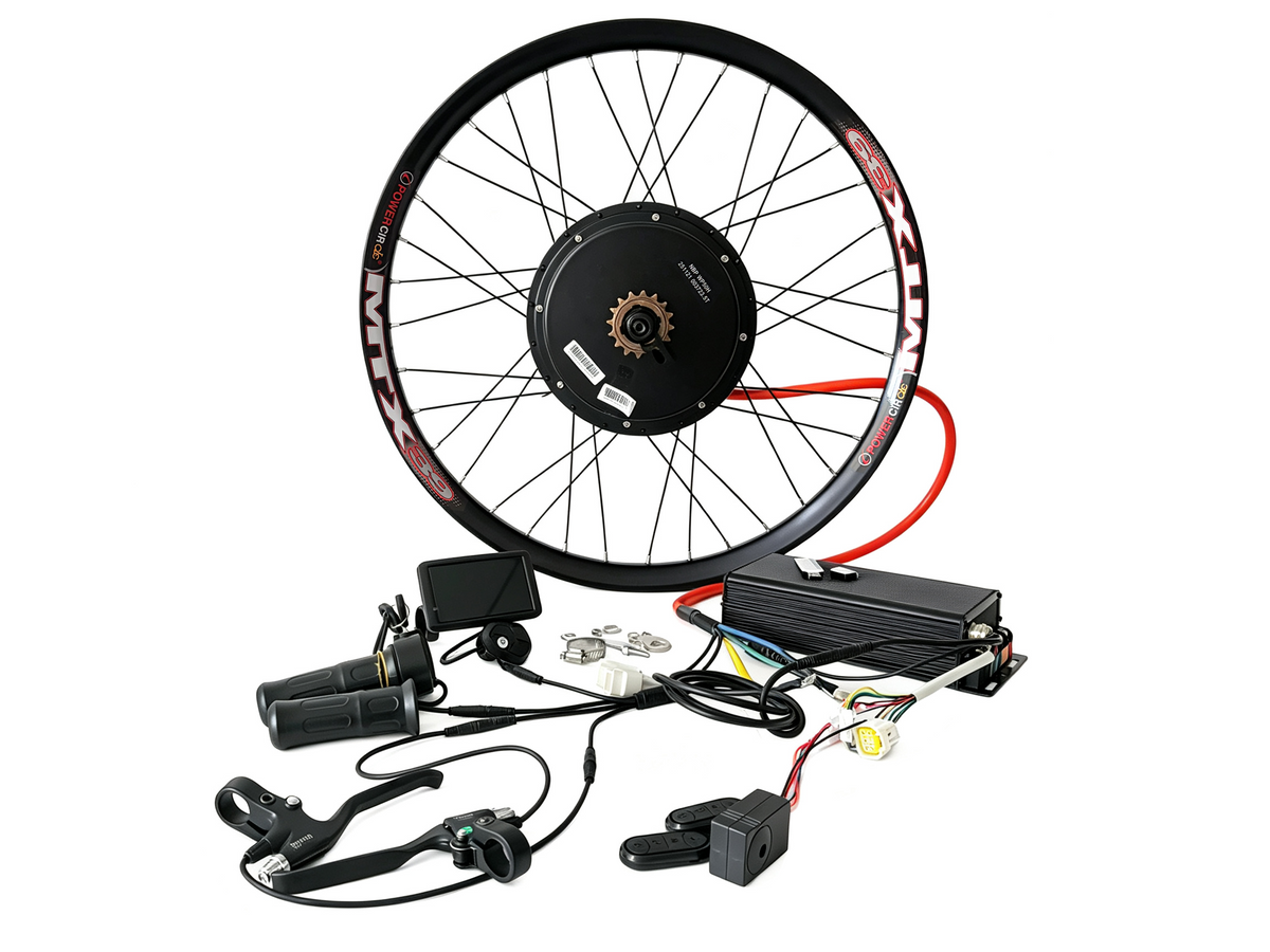 20inch/24inch/26inch/27.5inch/29inch/700C MTX Rim 150-155mm Dropout Rear QS 5000W  72V  3T/3.5T/4T/5T  Motorwheel With Single Speed Freewheel +100A Sabvoton Controller+UKC1 +P Color Dsiply E-bike Waterproof Kit NBPower