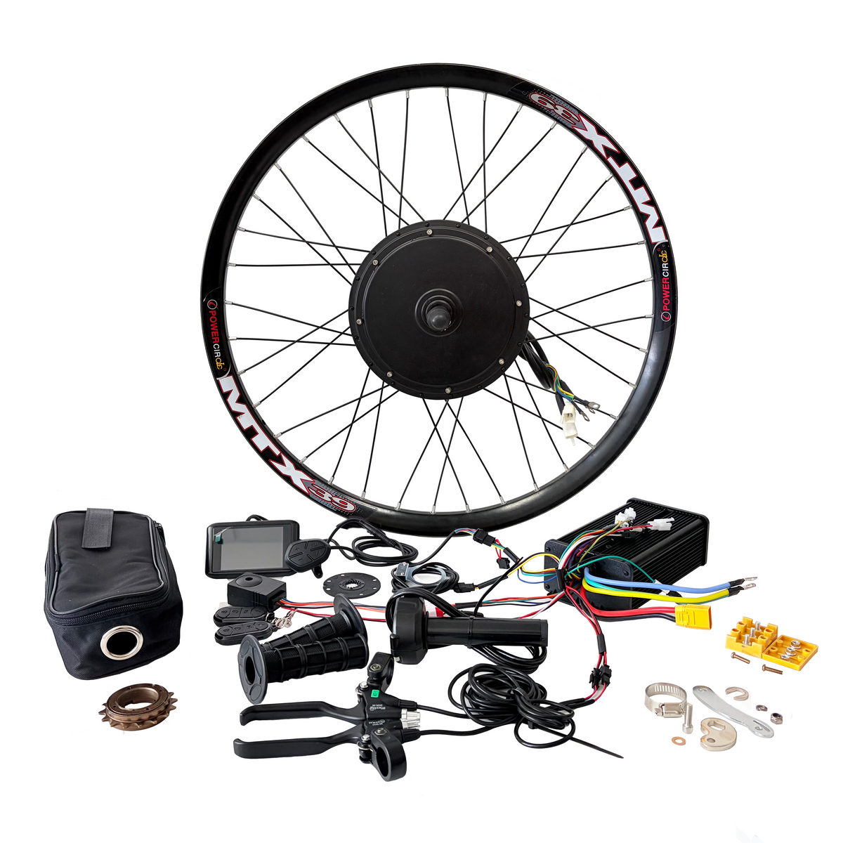 NBPower 20inch/24inch/26inch/27.5inch/29inch/700C  135mm Dropout  MTX Rim Ebike Rear Hub Motor Wheel  Single Speed Freewheel 3T/4T/5T Winding For Choose ，80A Dual mode Controller +UKC1 Display Conversion Kit NBPower