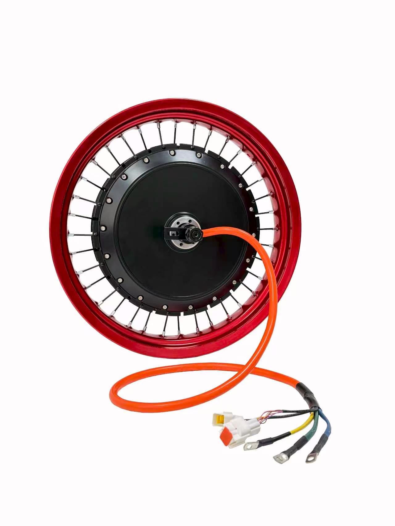 17*3.0 Different  Color Motorcycle Rim With Rear 150-155mm Dropout QS 273 8000W Motorwheel with Single Freewheel