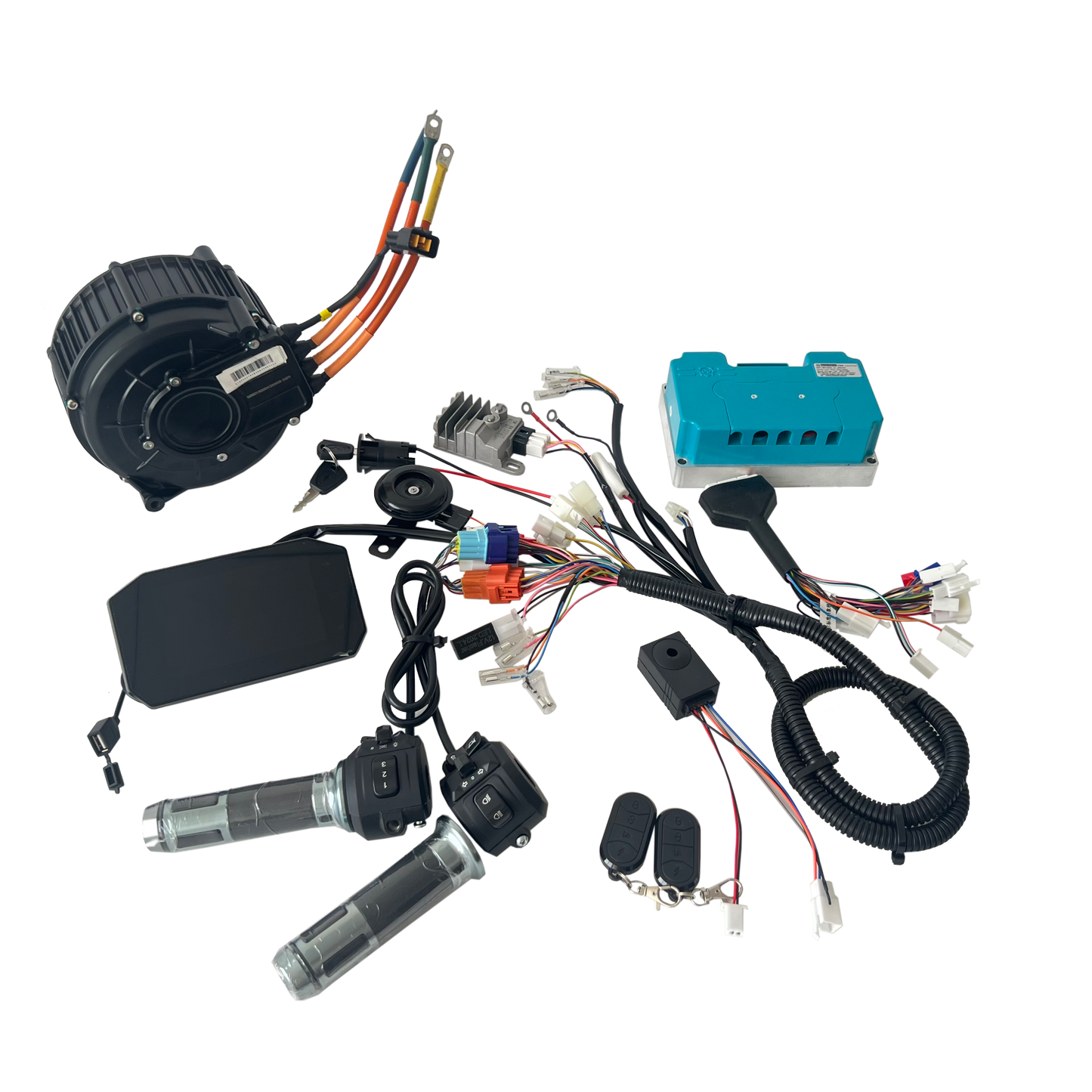 QSMOTOR QS165 V2 5000W 72V 35H Hall Version/encoder  Mid Drive Motor Kits with ND72680 Controller  ，DKD display or NBTFT-5 Color   Display and Foot Pedal