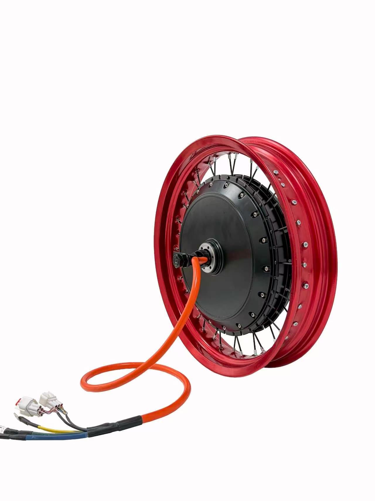 17*3.0 Different  Color Motorcycle Rim With Rear 150-155mm Dropout QS 273 8000W Motorwheel with Single Freewheel