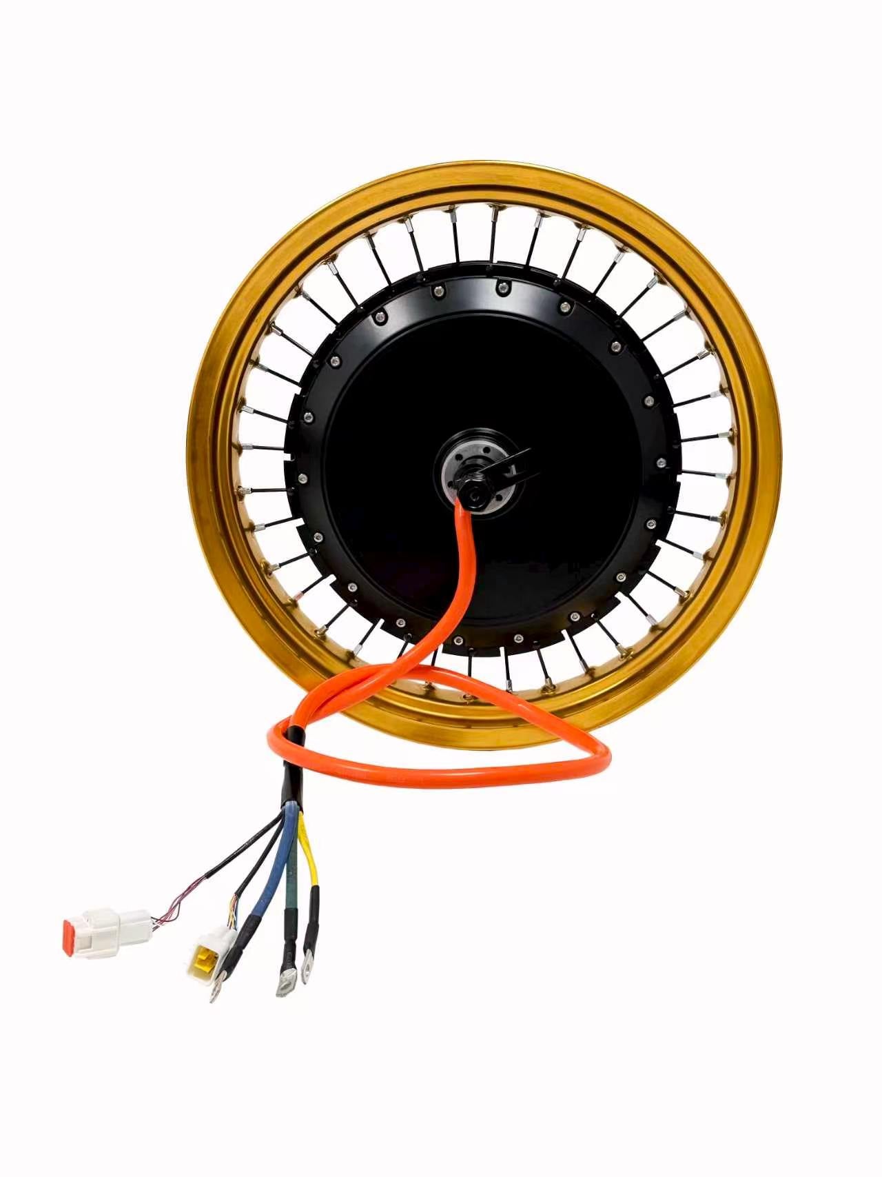 17*3.0 Different  Color Motorcycle Rim With Rear 150-155mm Dropout QS 273 8000W Motorwheel with Single Freewheel