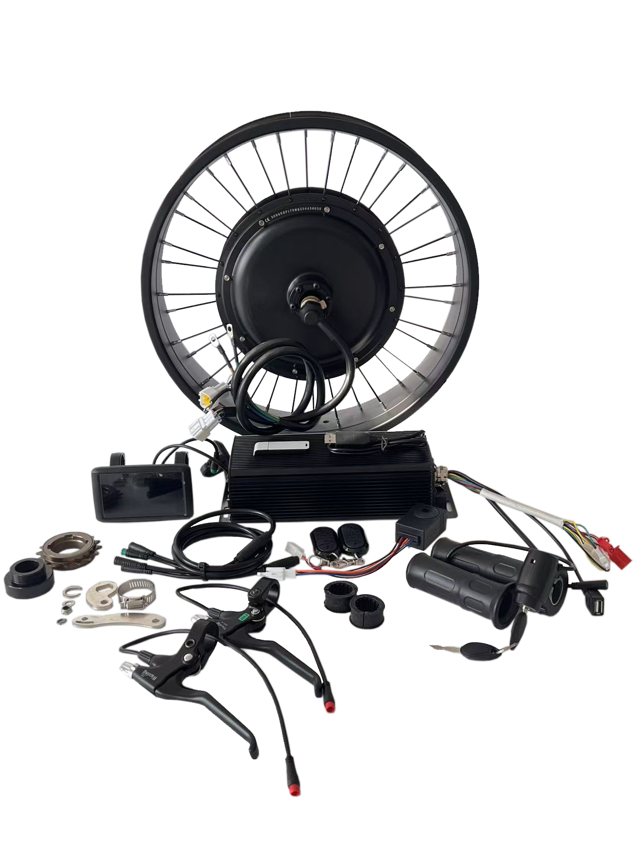 20"26'' 5000W Rear 170-175mm Fat Rim Motorwheel Kit with 100A sabvoton Controller & UKC1