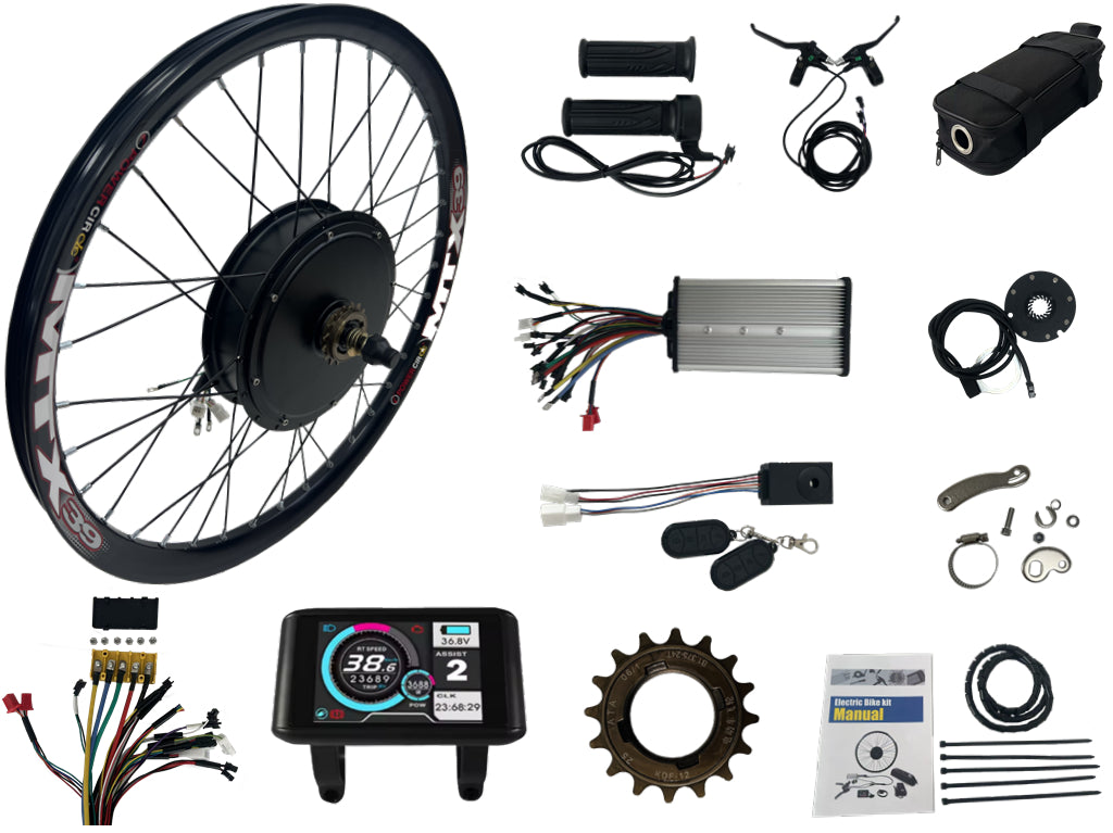 135mm dropout 3000W Motorwheel with single freewheel  ; MTX rim with Rear 3000W Ebike kit with 80A dual mode controller ,UKC1 color display ,alarm lock ebike parts NBPower