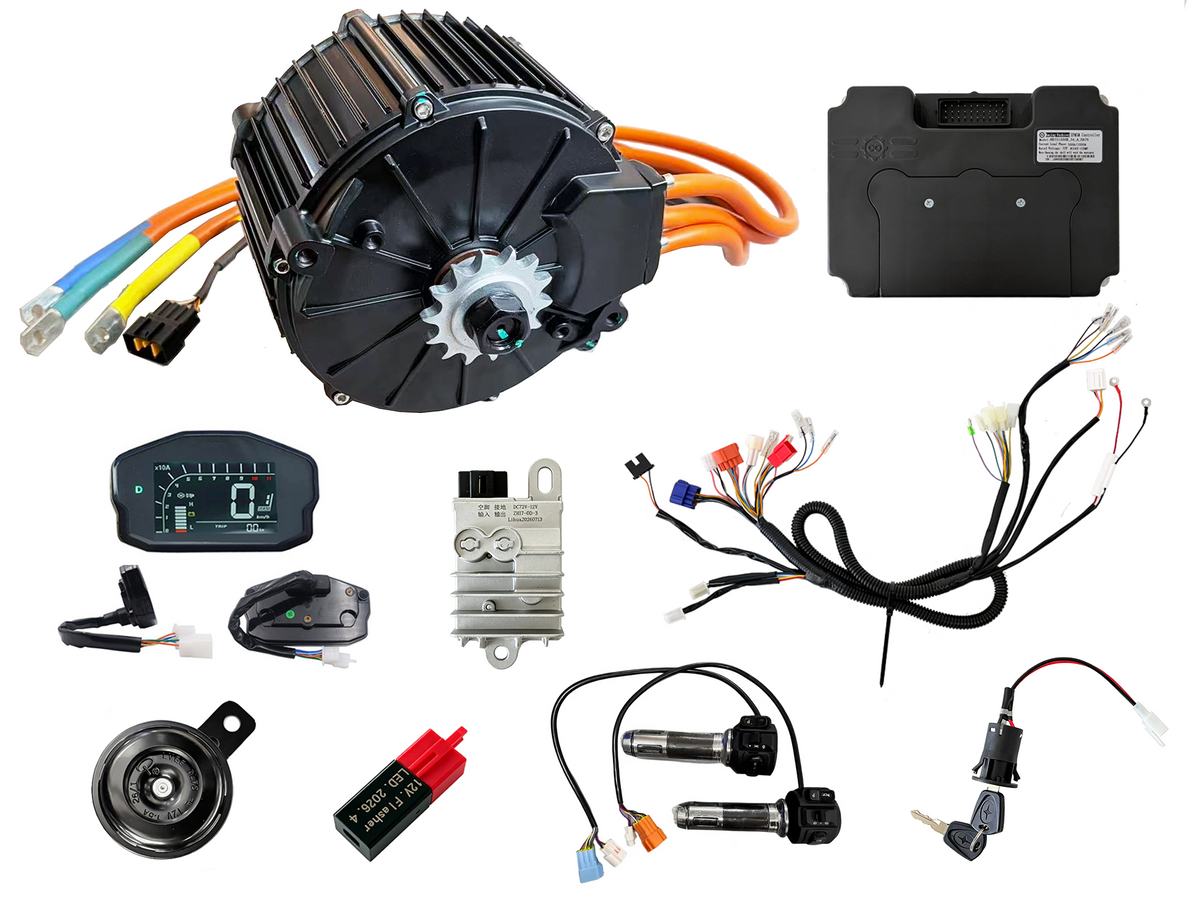 QS165 72V 50H 10000W  Encoder PMSM Mid Drive Motor,FarDriver 721000B Controller,DKD Display Kit NBPower