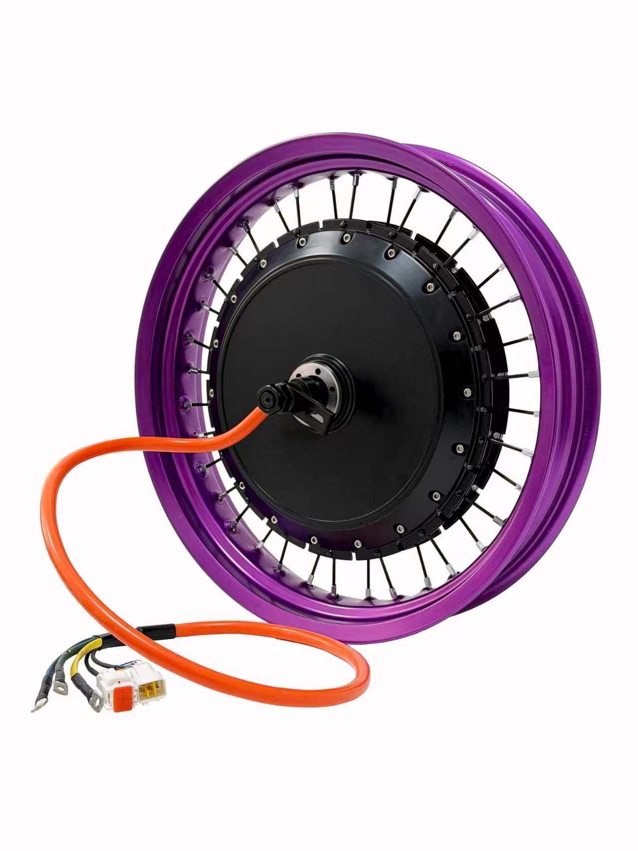 17*3.0 Different  Color Motorcycle Rim With Rear 150-155mm Dropout QS 273 8000W Motorwheel with Single Freewheel