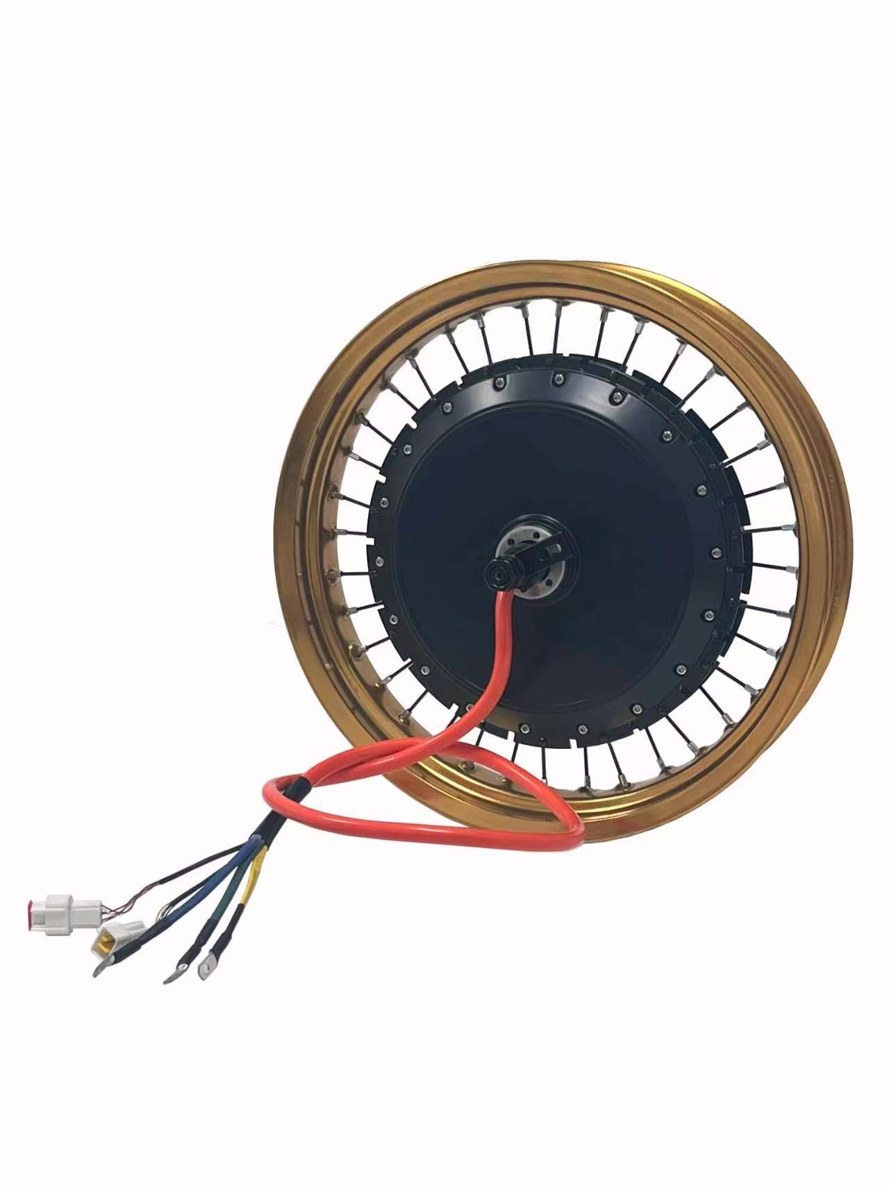 17*3.0 Different  Color Motorcycle Rim With Rear 150-155mm Dropout QS 273 8000W Motorwheel with Single Freewheel