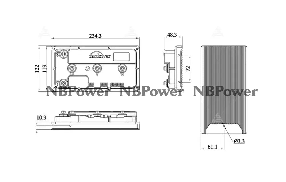 Fardriver Controller 72V 1000A ND721000 Sine Wave Ultra Bee Controller Motor Controller