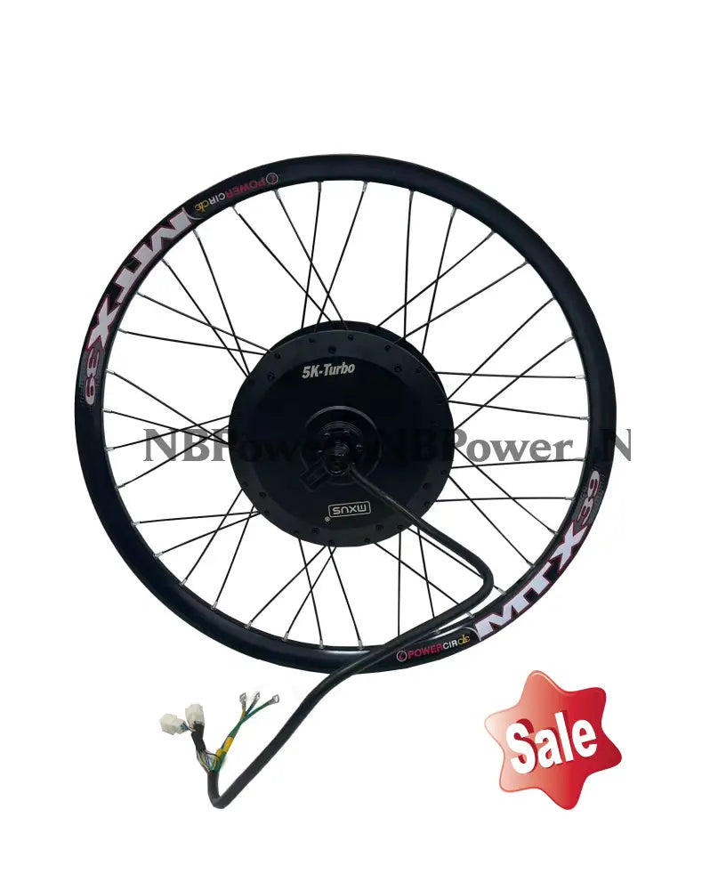 High Speed MXUS 72v 5000w 5k-turbo 3T Dual Hall 150mm Dropout Single Gear Electric Ebike Bicycle Hub Motor Wheel 26’’