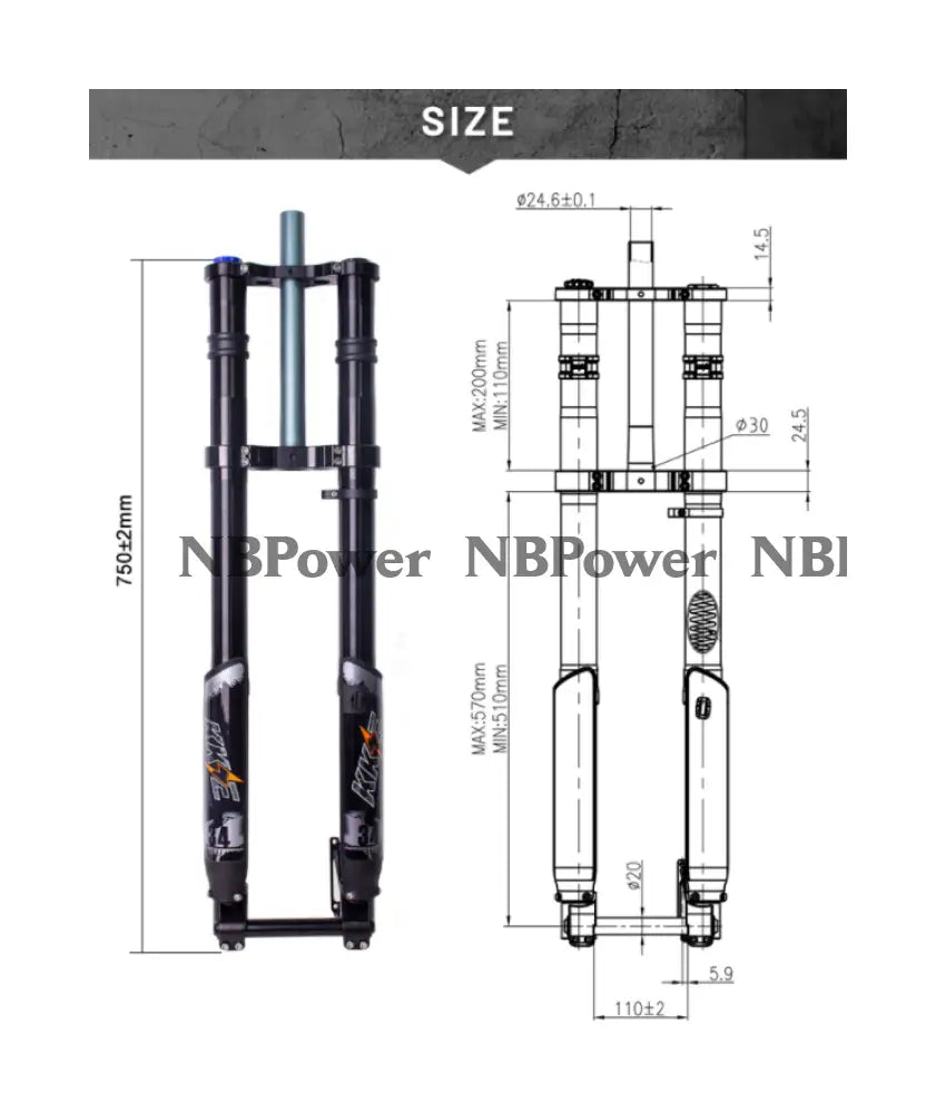KKE 110*20 thru axle front fork with front fender