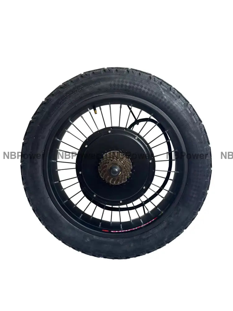NBpower 20X4.0 170mm/190mm 72V 3000w Fat Bike Brushless Hub Motor wheel with High Quality Tire 190mm