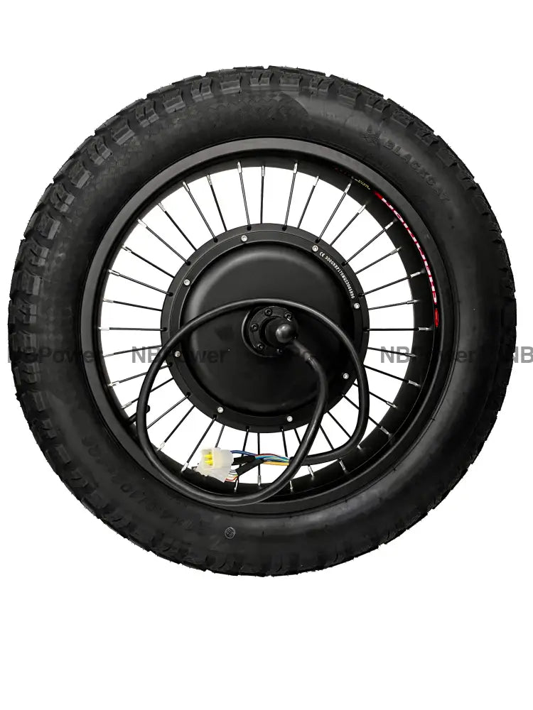 NBpower 20X4.0 170mm/190mm 72V 3000w Fat Bike Brushless Hub Motor wheel with High Quality Tire