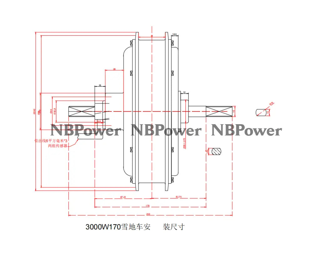 NBpower 20X4.0 170mm/190mm 72V 3000w Fat Bike Brushless Hub Motor wheel with High Quality Tire
