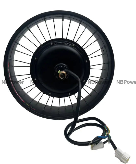 NBpower 20X4.0 190mm Dropout 72V 5000W Motor Wheel for Fat Bike Snow Bike