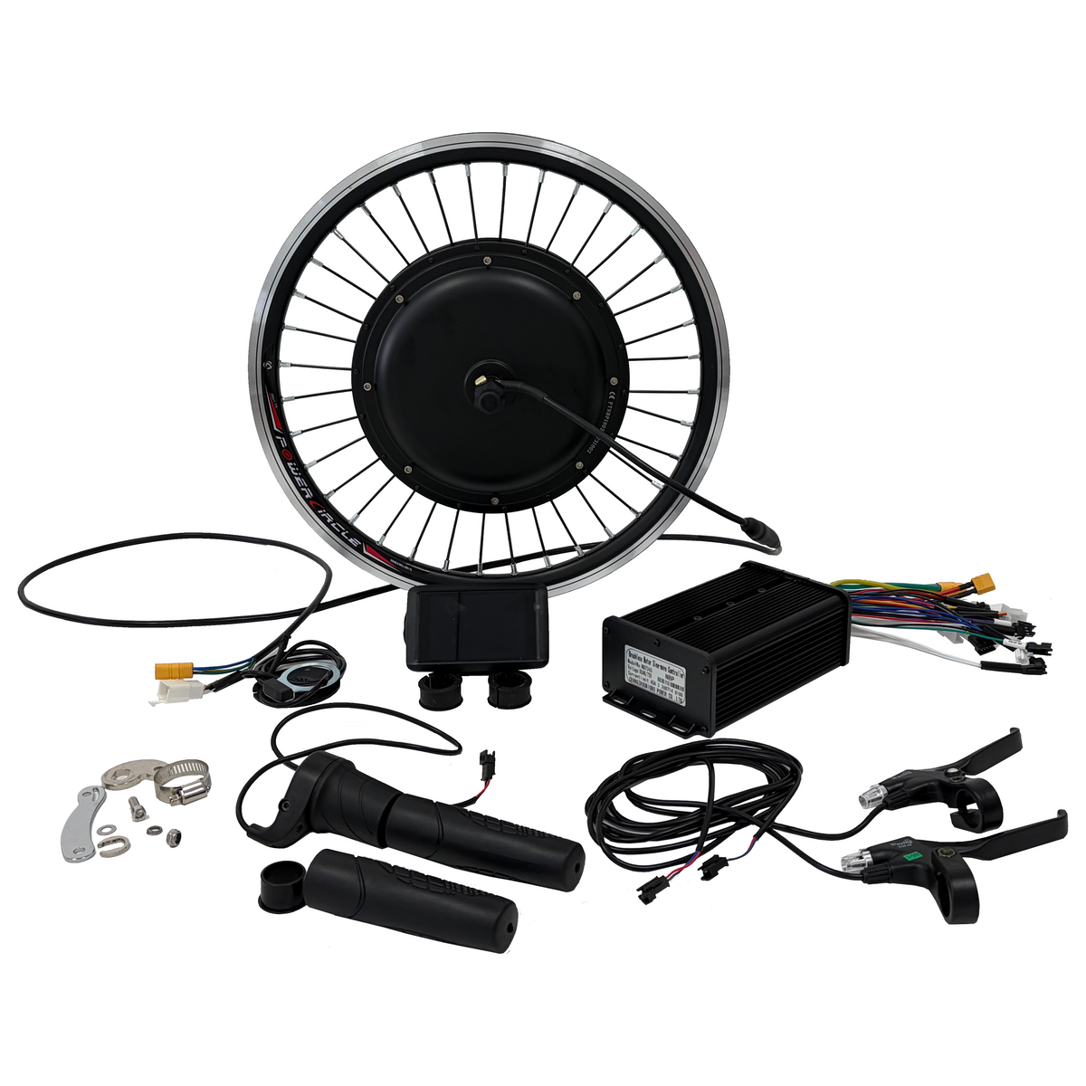 NBPower 20inch/24inch/26inch/27.5inch/29inch 135mm Front Dropout 2000W V-brake Motorwheel With 45A Dual Mode Controller,UKC1/UKC1+ Color Display,Half Twist Throttle Convention Kit For E-bike NBPower
