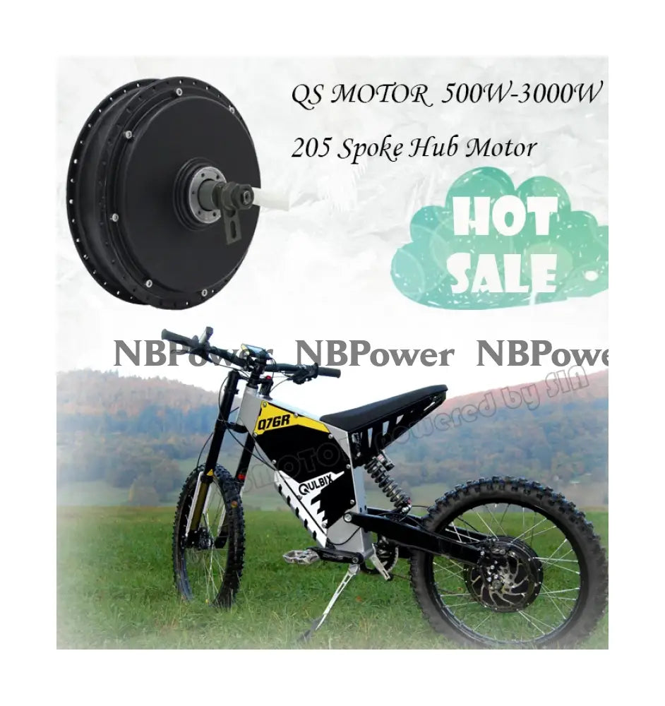 QS205 Motorcycle Type 2000 Watt V3 Electric Spoke Hub Motor Motor