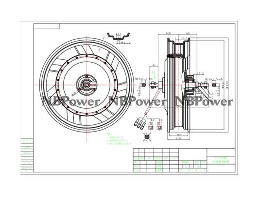 QS260 17*3.5inch 6000W V4 Motorcycle Wheel Hub Motor Motor