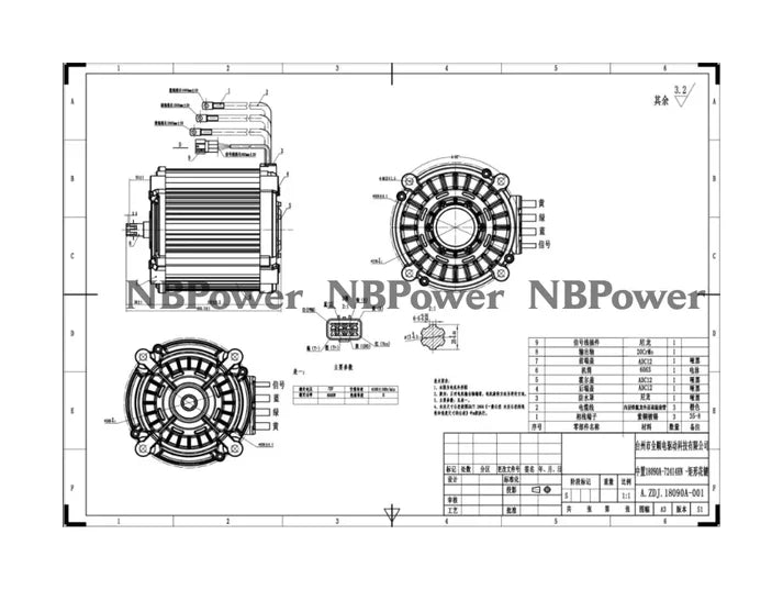 QS180  90H 8000W PMSM Mid Drive Motor Encoder Magenetic Mid Motor Kit 72V with FarDriver ND72850B Controller , TFT Display and Throttle Convention Kit For Electric Bike NBPower