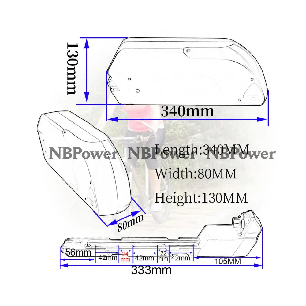 USA Warehouse,Free Shipping,48V 16AH shark Shell battery with 48V 2A Charger,48V Battery for 500W- 1500W Ebike