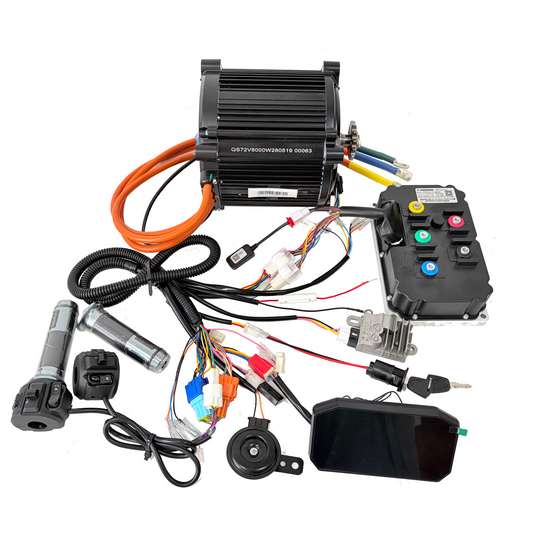 QS180  90H 8000W PMSM Mid Drive Motor Encoder Magenetic Mid Motor Kit 72V with FarDriver ND72850B Controller , TFT Display and Throttle Convention Kit For Electric Bike NBPower