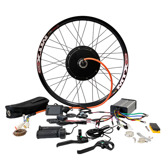QS205 20inch/24inch/26inch/27.5inch/29inch/700C  150mm Dropout 3000W MTX Rim Ebike Rear Hub Motor Wheel  Single Speed Freewheel 3T/3.5T/4T/5T Winding For Choose ，80A Dual mode Controller +UKC1 Display Conversion Kit NBPower